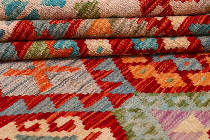 Multi Colored Kilim 8' 2 x 11' 4 - No. 57296 - ALRUG Rug Store