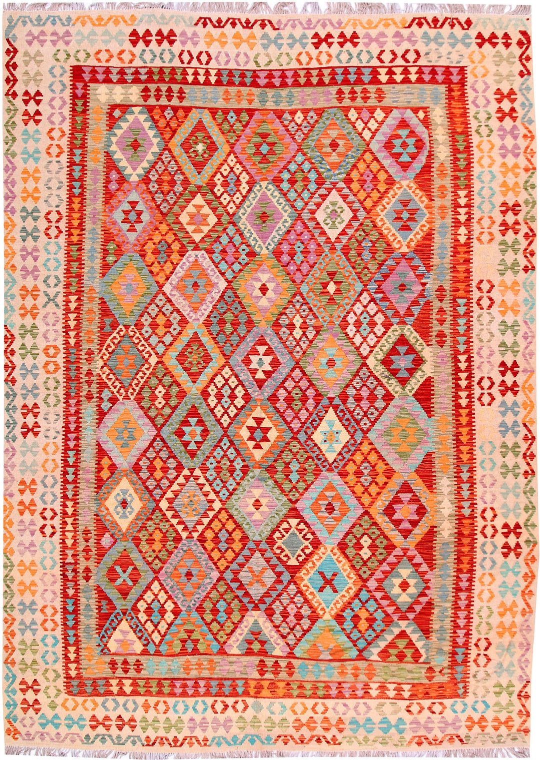 Multi Colored Kilim 8' 2 x 11' 4 - No. 57296 - ALRUG Rug Store