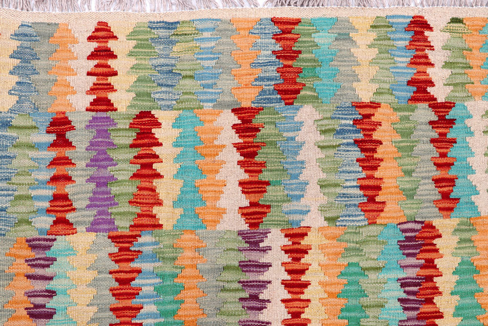 Multi Colored Kilim 8' 10 x 11' 7 - No. 57297 - ALRUG Rug Store