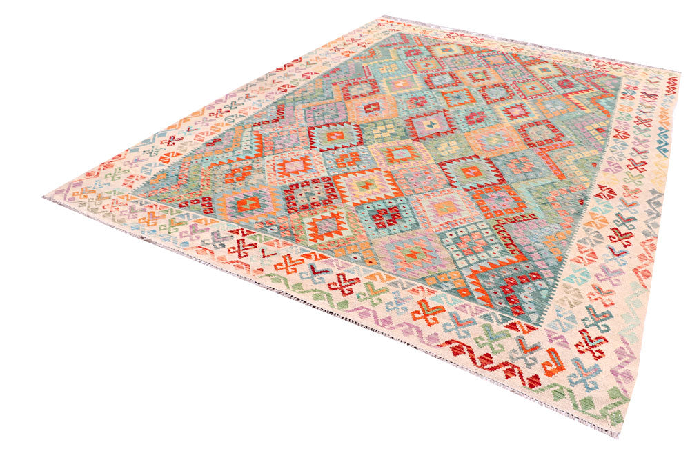 Multi Colored Kilim 8' 10 x 12' 3 - No. 57298 - ALRUG Rug Store