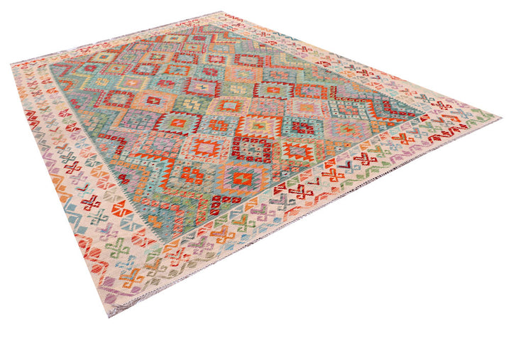 Multi Colored Kilim 8' 10 x 12' 3 - No. 57298 - ALRUG Rug Store
