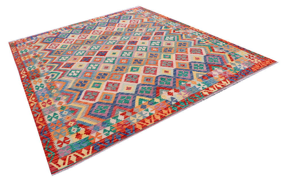 Multi Colored Kilim 8' 3 x 9' 9 - No. 57302 - ALRUG Rug Store
