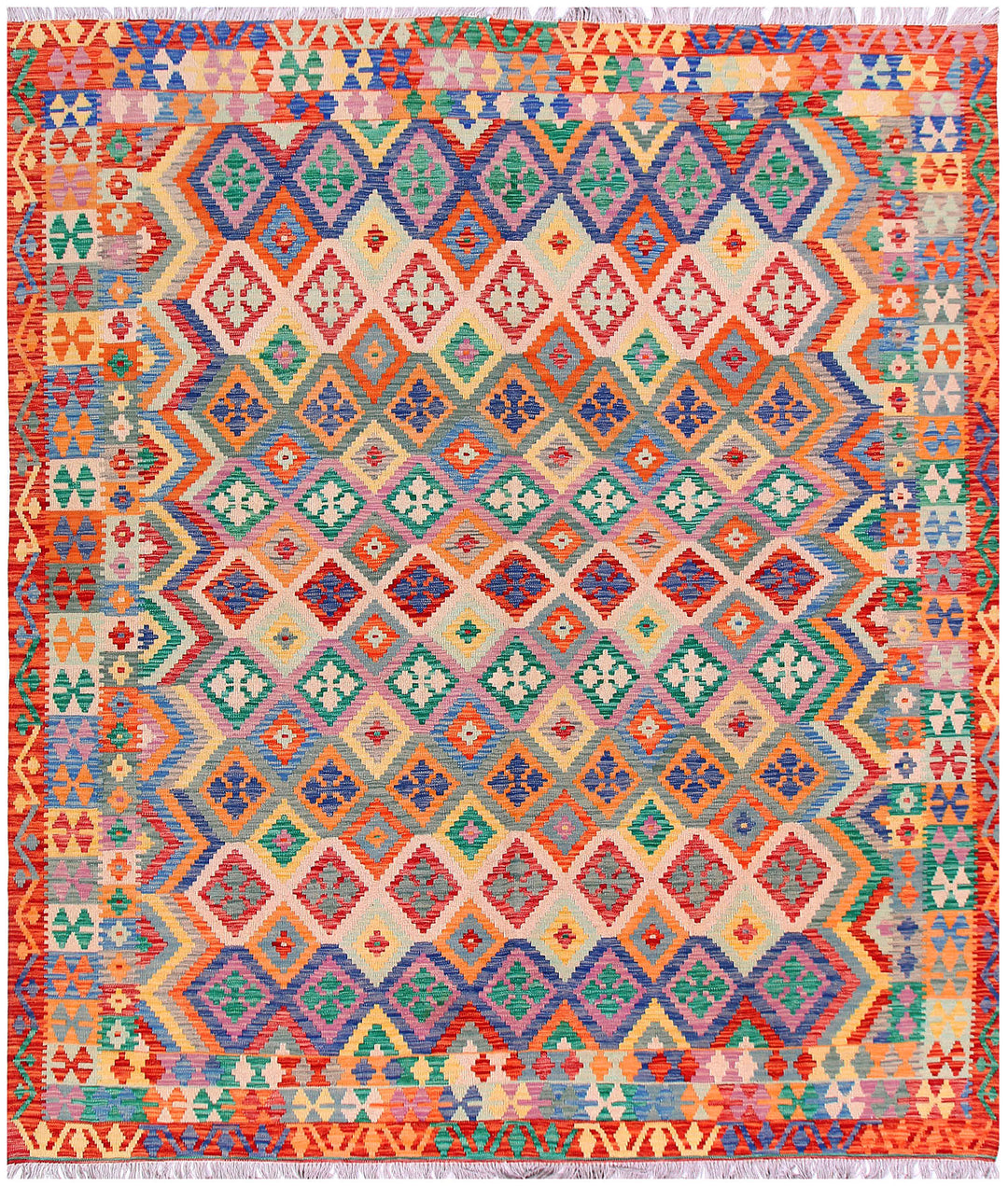 Multi Colored Kilim 8' 3 x 9' 9 - No. 57302 - ALRUG Rug Store