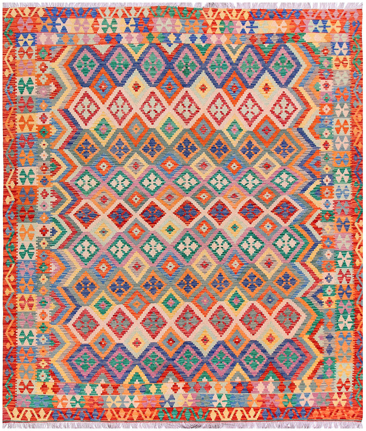 Multi Colored Kilim 8' 3 x 9' 9 - No. 57302 - ALRUG Rug Store