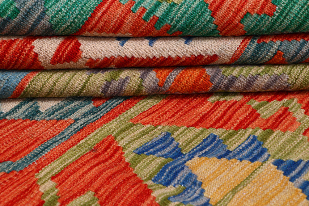 Multi Colored Kilim 8' 1 x 9' 10 - No. 57303 - ALRUG Rug Store