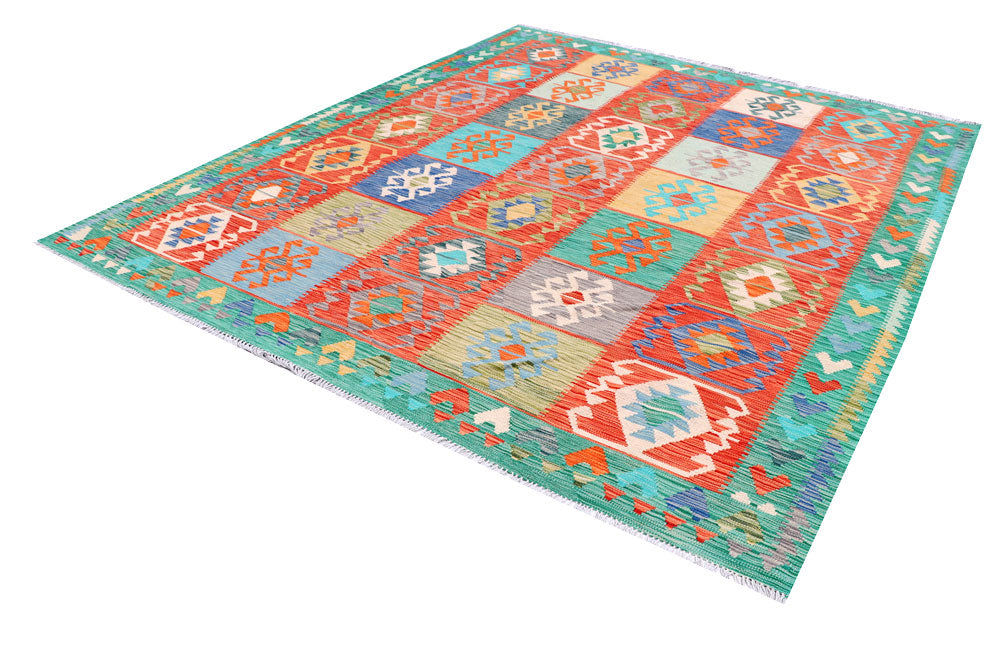 Multi Colored Kilim 8' 1 x 9' 10 - No. 57303 - ALRUG Rug Store