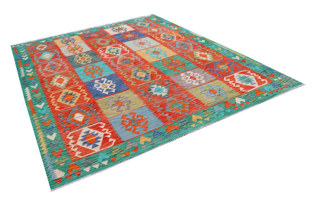 Multi Colored Kilim 8' 1 x 9' 10 - No. 57303 - ALRUG Rug Store
