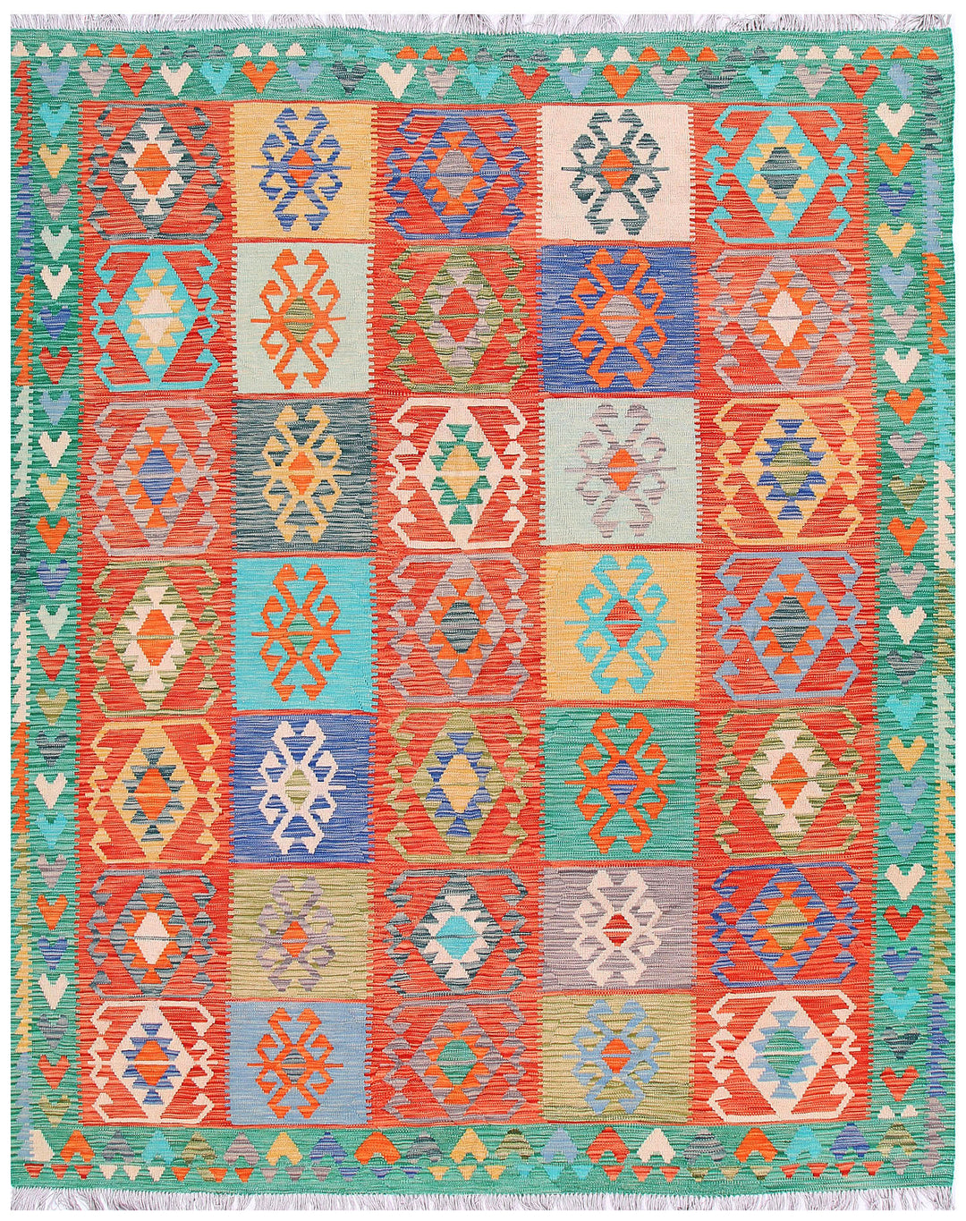 Multi Colored Kilim 8' 1 x 9' 10 - No. 57303 - ALRUG Rug Store