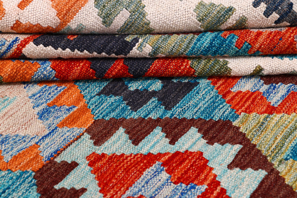 Multi Colored Kilim 8' 3 x 11' 4 - No. 57305 - ALRUG Rug Store