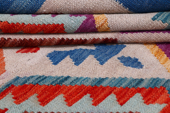 Multi Colored Kilim 7' 10 x 11' 3 - No. 57307 - ALRUG Rug Store