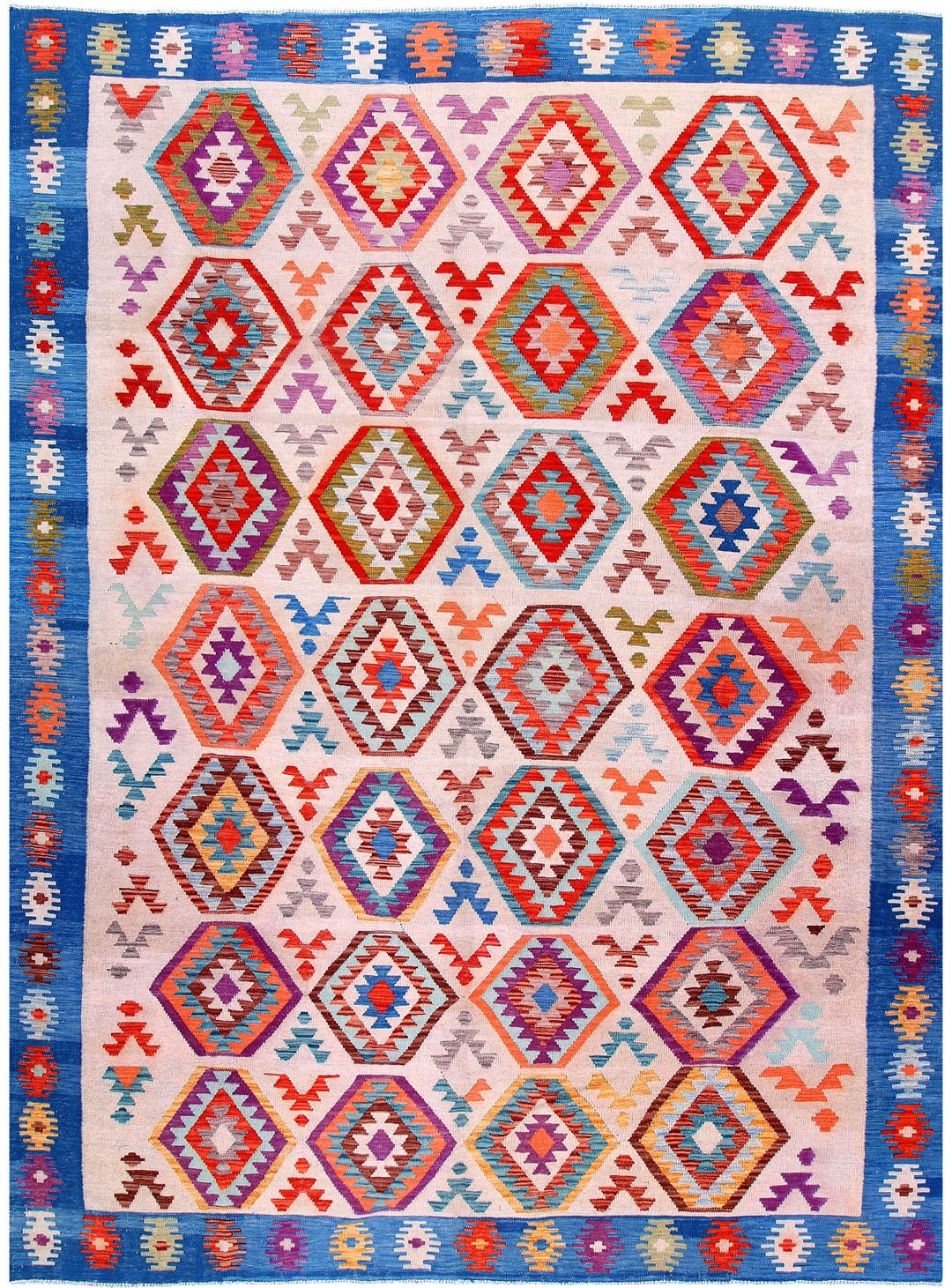 Multi Colored Kilim 7' 10 x 11' 3 - No. 57307 - ALRUG Rug Store
