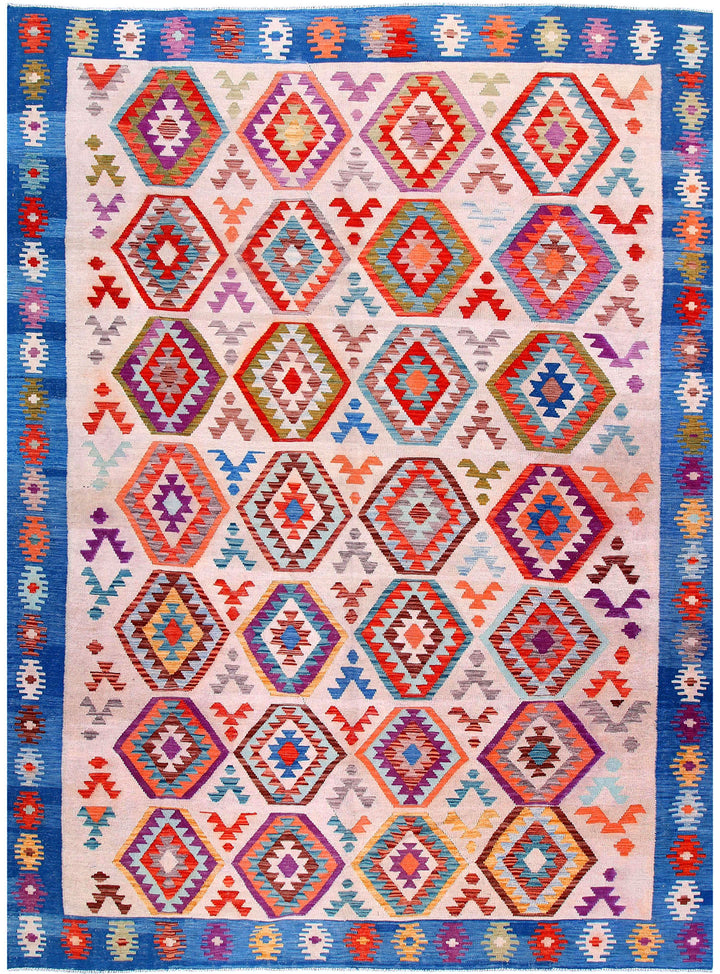 Multi Colored Kilim 7' 10 x 11' 3 - No. 57307 - ALRUG Rug Store