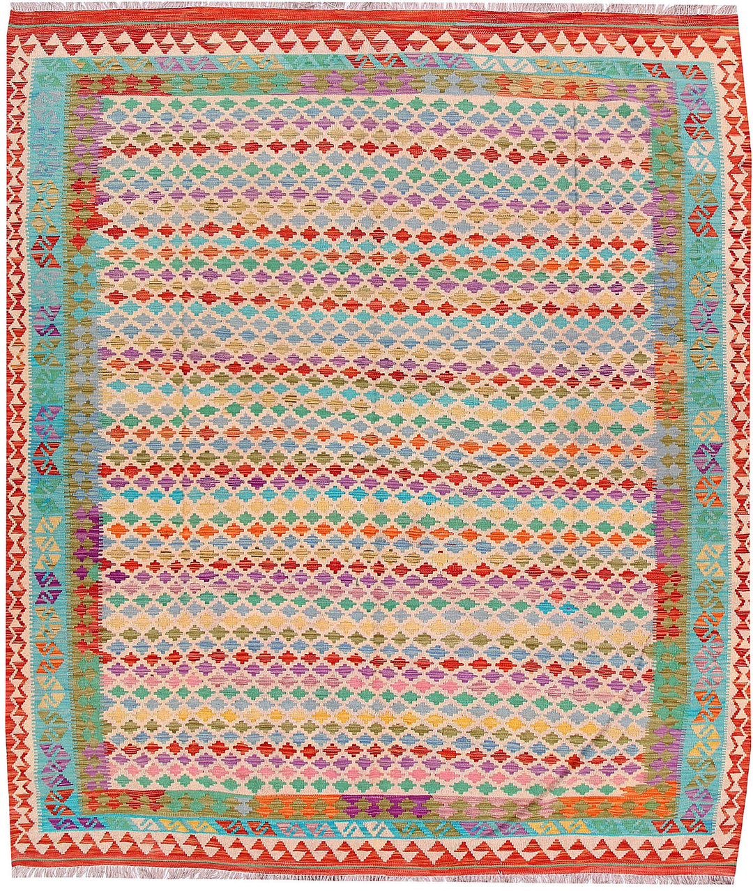 Multi Colored Kilim 7' 10 x 9' 11 - No. 57308 - ALRUG Rug Store