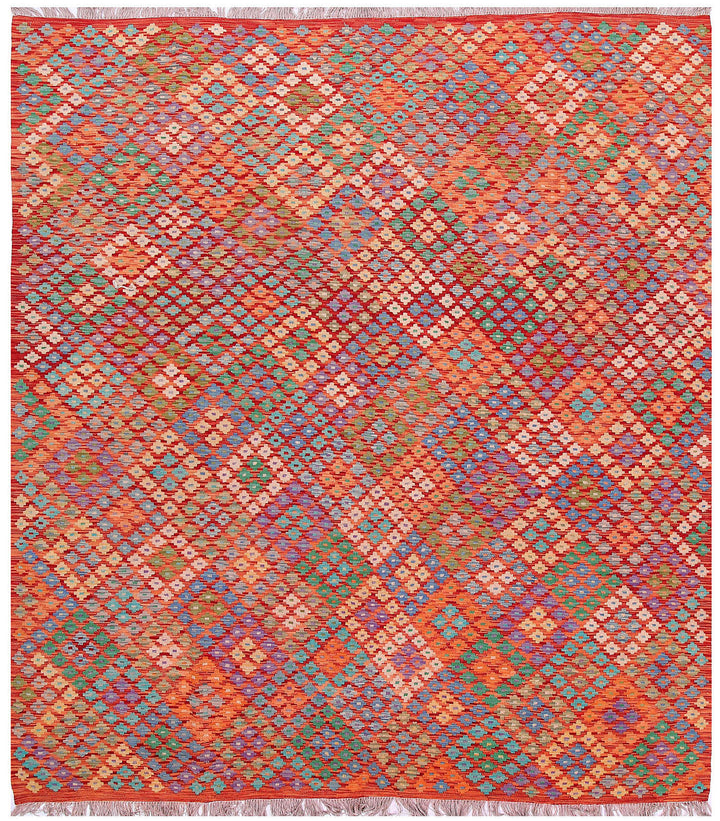 Multi Colored Kilim 8' 2 x 9' 7 - No. 57311 - ALRUG Rug Store