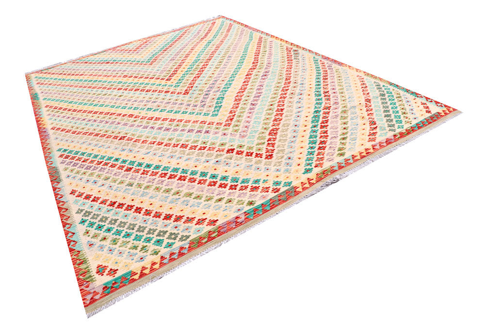 Multi Colored Kilim 8' 2 x 11' 5 - No. 57312 - ALRUG Rug Store