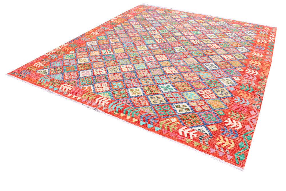 Multi Colored Kilim 8' 6 x 9' 8 - No. 57314 - ALRUG Rug Store