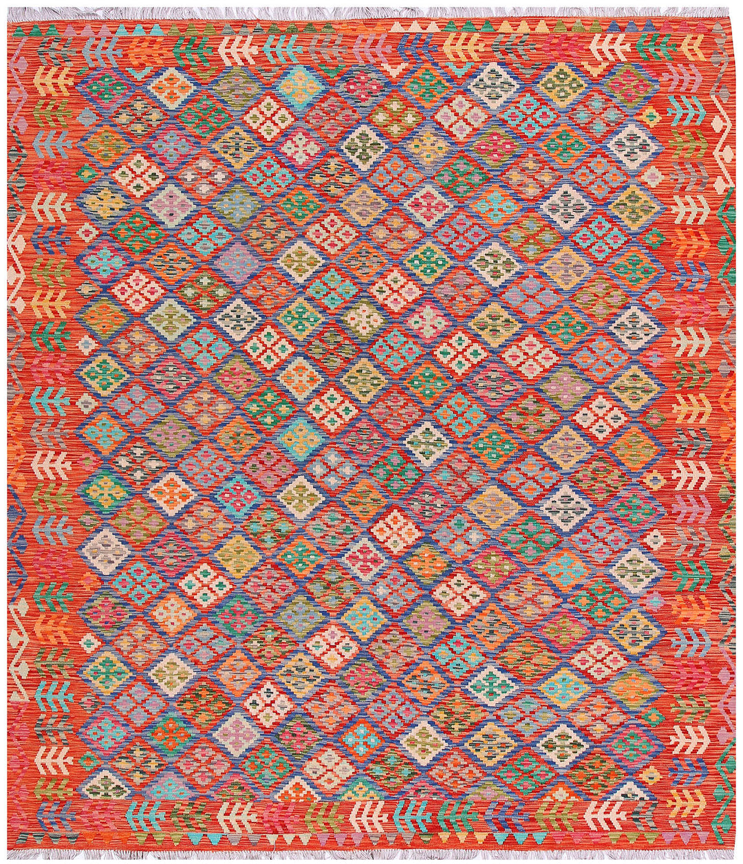 Multi Colored Kilim 8' 6 x 9' 8 - No. 57314 - ALRUG Rug Store