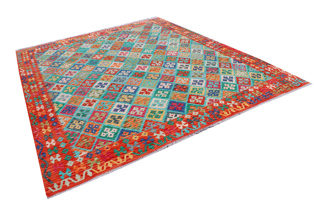 Multi Colored Kilim 8' 6 x 9' 9 - No. 57315 - ALRUG Rug Store