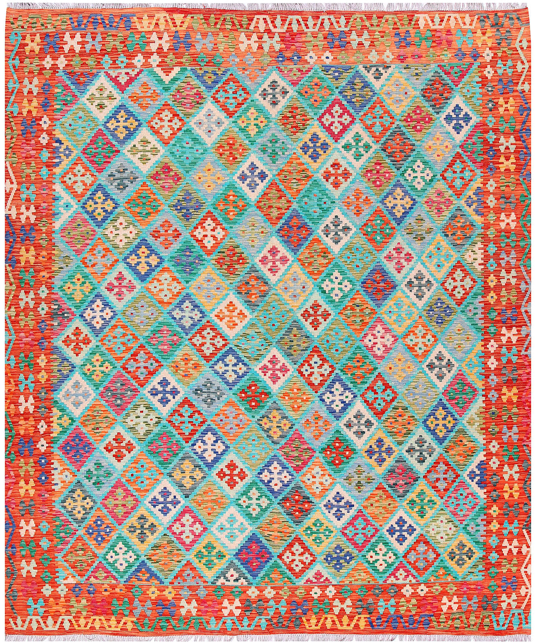 Multi Colored Kilim 8' 6 x 9' 9 - No. 57315 - ALRUG Rug Store