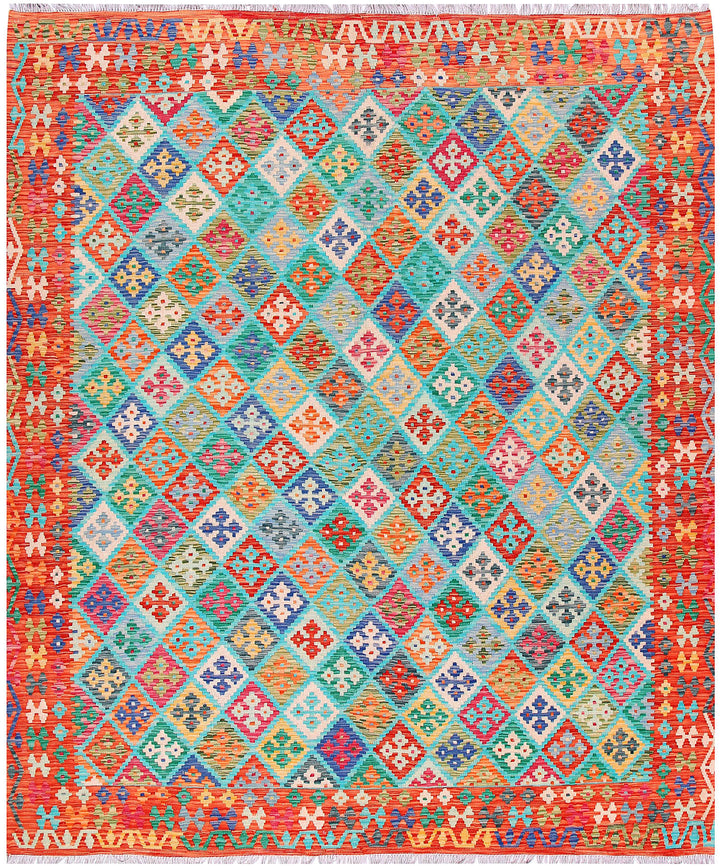 Multi Colored Kilim 8' 6 x 9' 9 - No. 57315 - ALRUG Rug Store