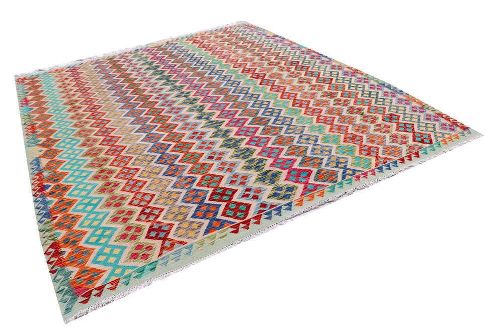 Multi Colored Kilim 8' 5 x 9' 8 - No. 57316 - ALRUG Rug Store