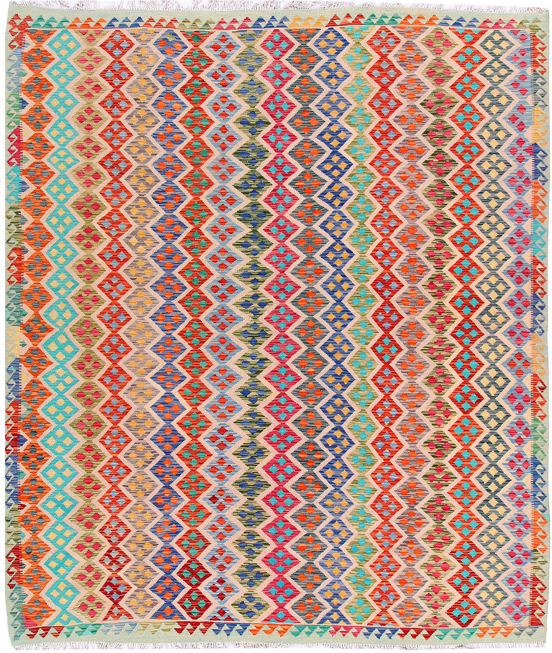 Multi Colored Kilim 8' 5 x 9' 8 - No. 57316 - ALRUG Rug Store