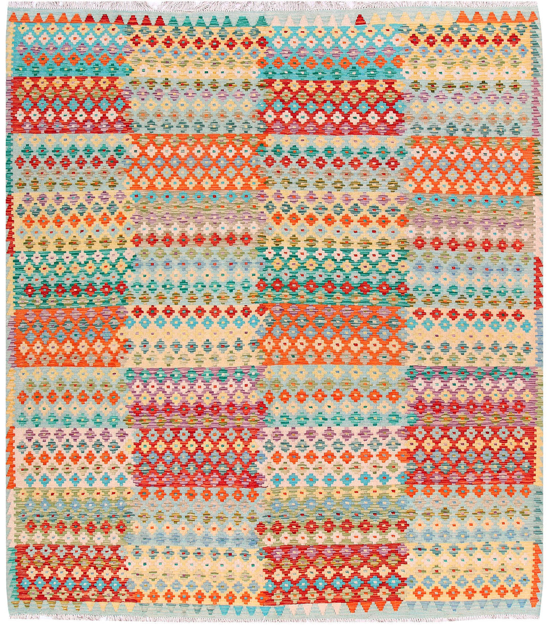 Multi Colored Kilim 8' 6 x 9' 7 - No. 57317 - ALRUG Rug Store