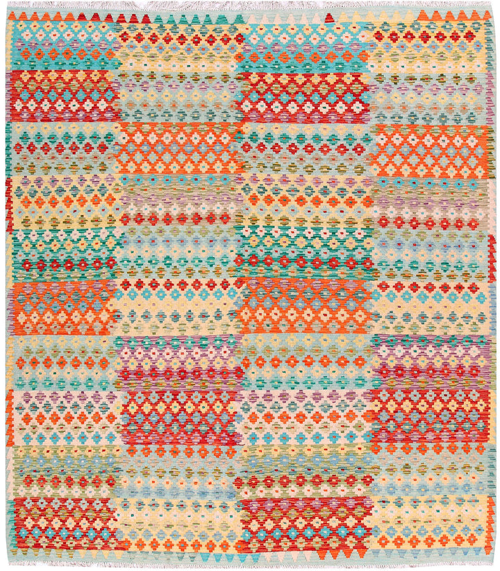 Multi Colored Kilim 8' 6 x 9' 7 - No. 57317 - ALRUG Rug Store