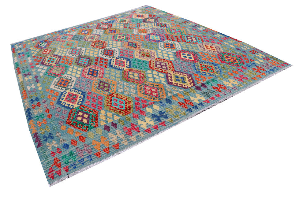 Multi Colored Kilim 8' 6 x 9' 9 - No. 57318 - ALRUG Rug Store