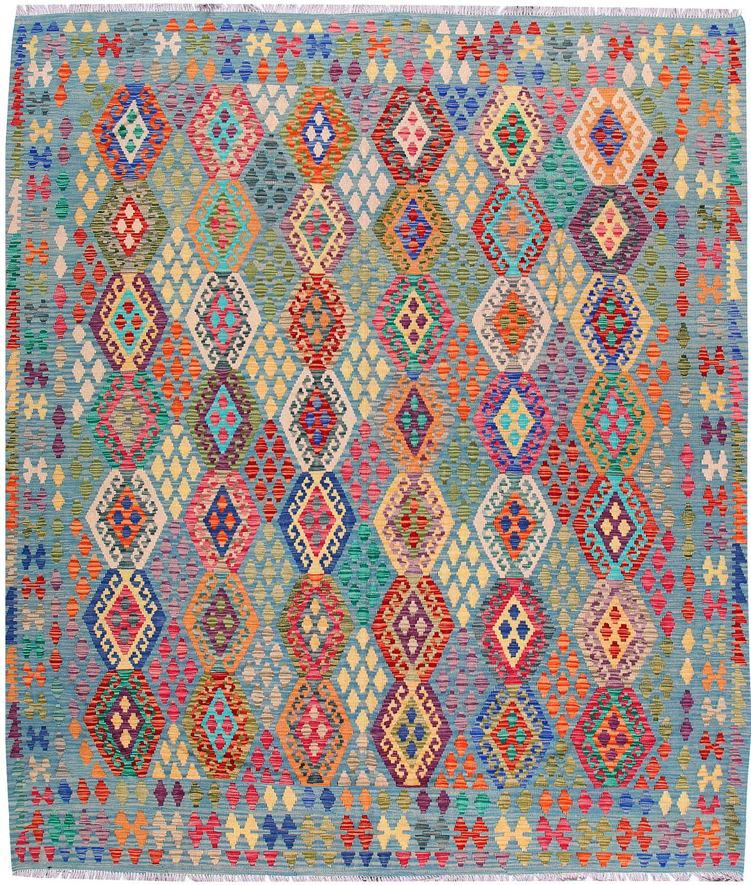 Multi Colored Kilim 8' 6 x 9' 9 - No. 57318 - ALRUG Rug Store