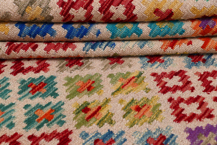 Multi Colored Kilim 8' 2 x 9' 9 - No. 57321 - ALRUG Rug Store