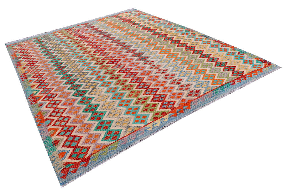 Multi Colored Kilim 8' 2 x 9' 11 - No. 57323 - ALRUG Rug Store