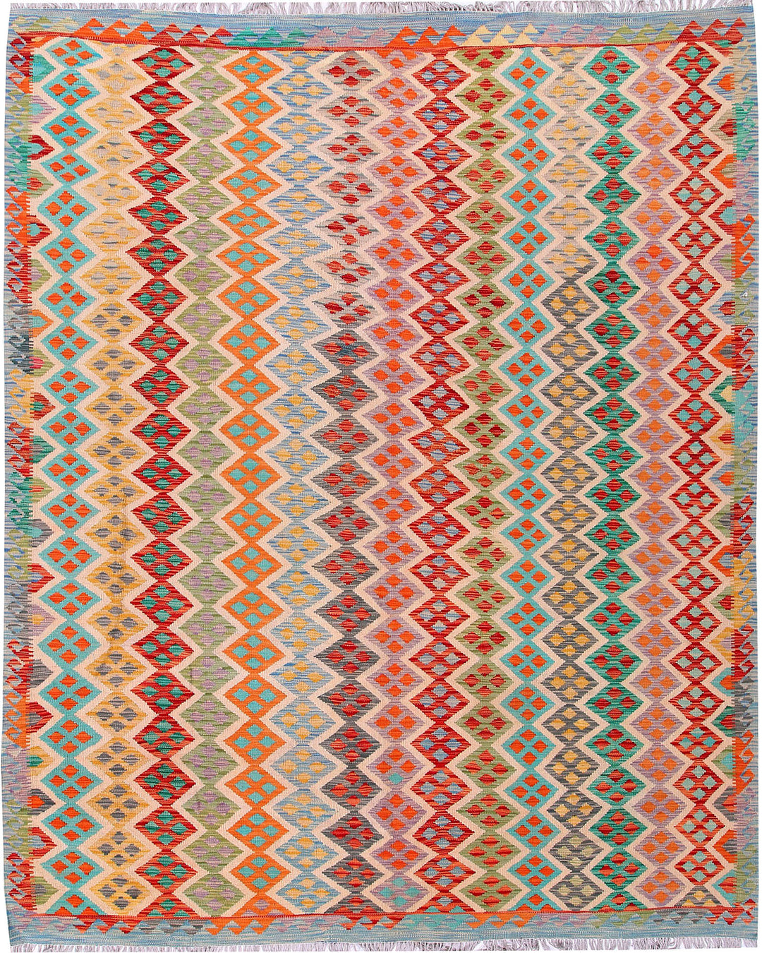 Multi Colored Kilim 8' 2 x 9' 11 - No. 57323 - ALRUG Rug Store