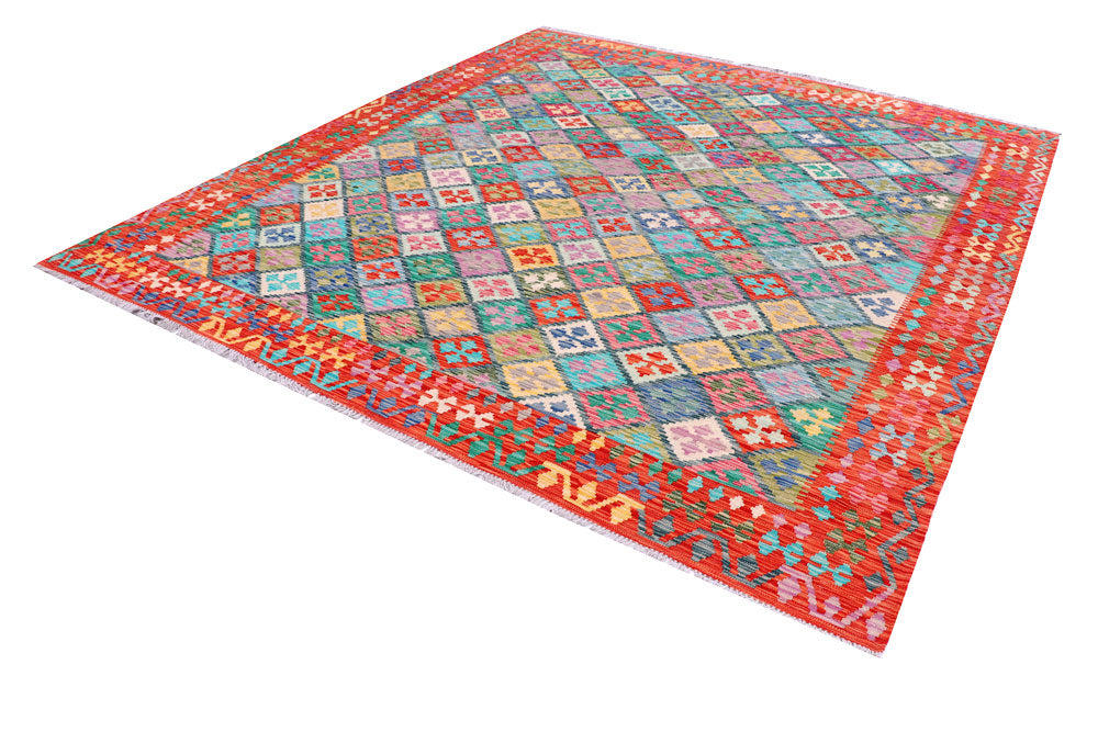 Multi Colored Kilim 8' 6 x 9' 6 - No. 57324 - ALRUG Rug Store