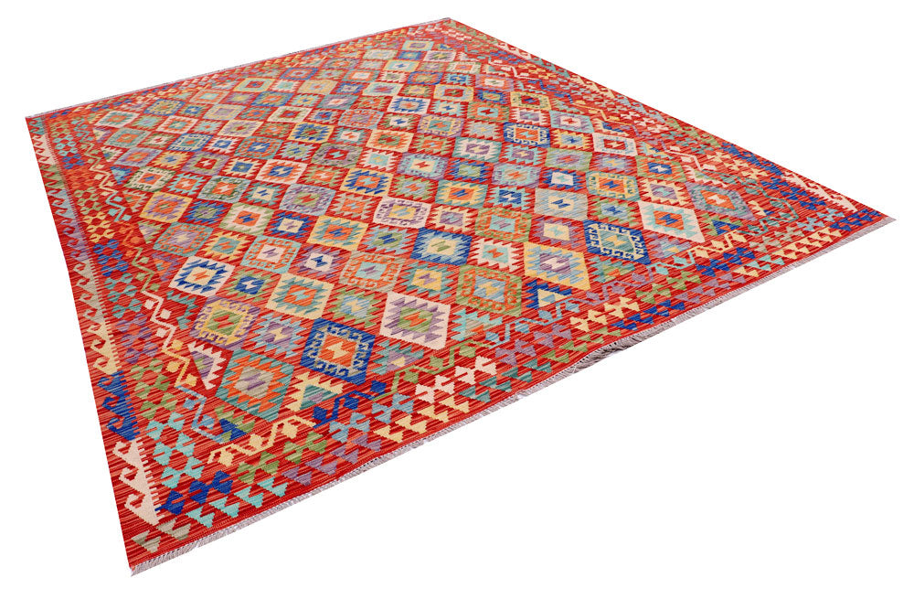 Multi Colored Kilim 8' 3 x 9' 8 - No. 57326 - ALRUG Rug Store