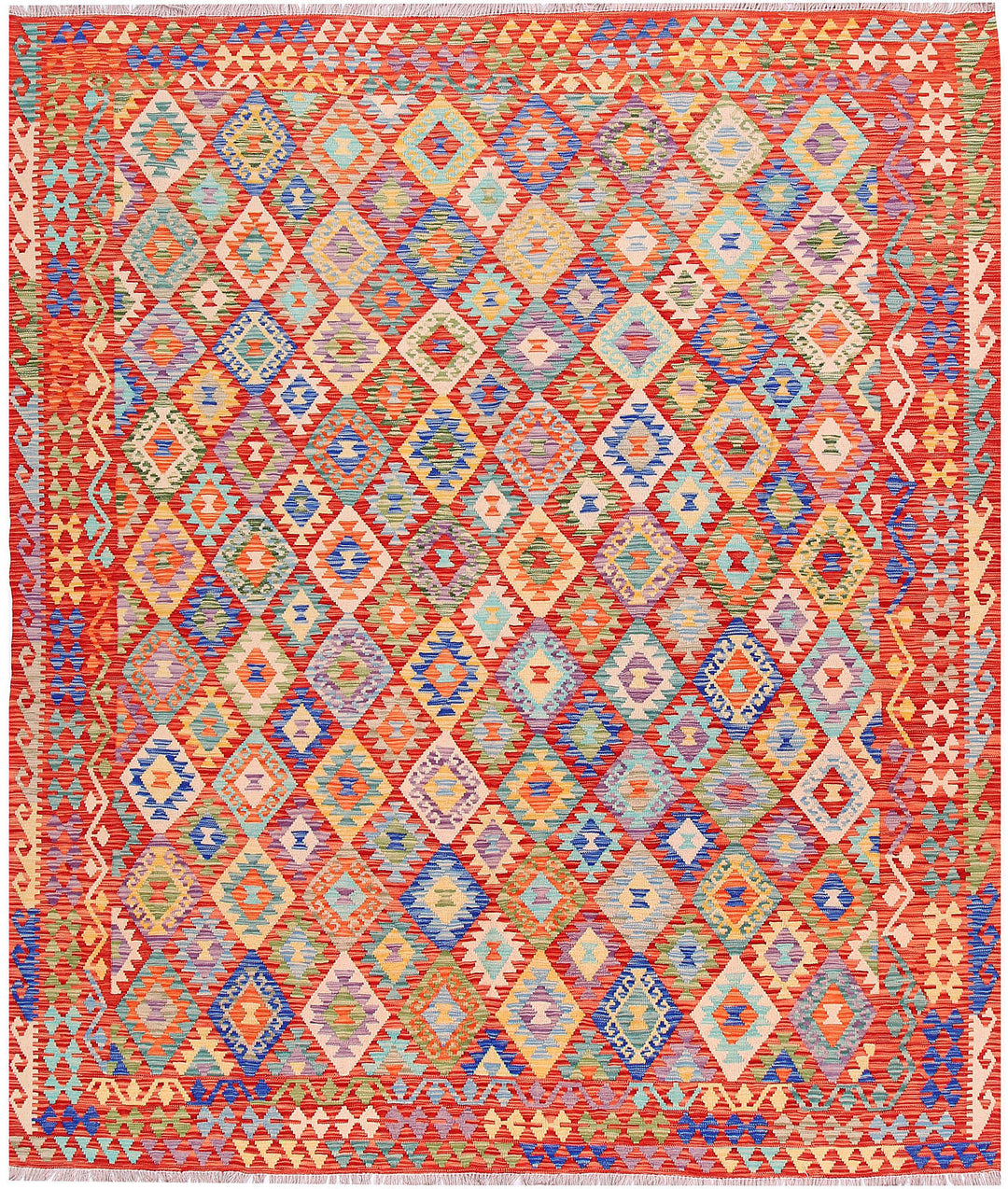 Multi Colored Kilim 8' 3 x 9' 8 - No. 57326 - ALRUG Rug Store