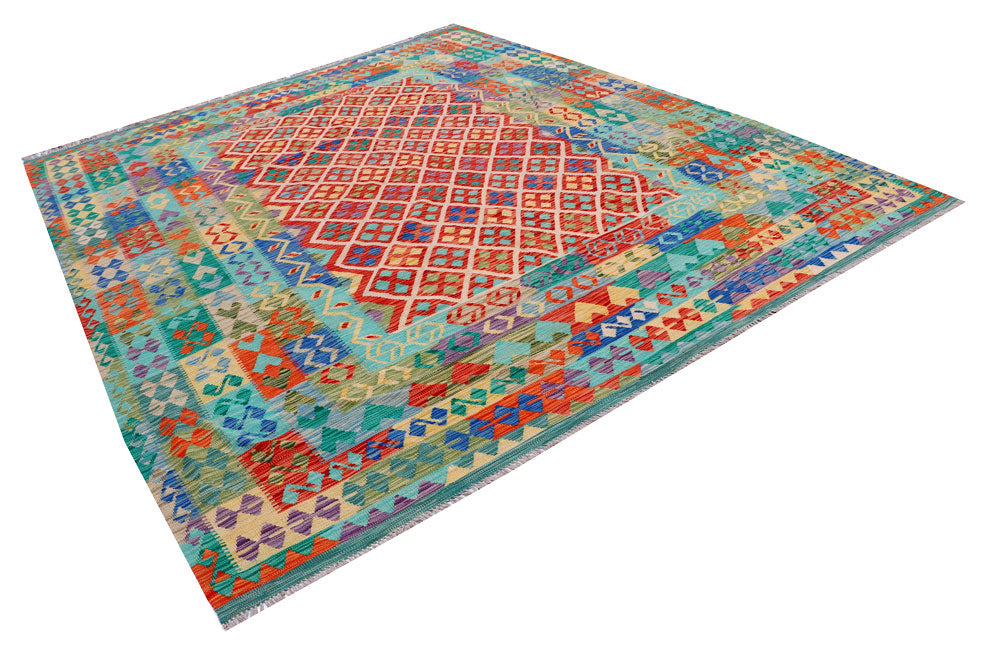 Multi Colored Kilim 8' 5 x 10' - No. 57327 - ALRUG Rug Store