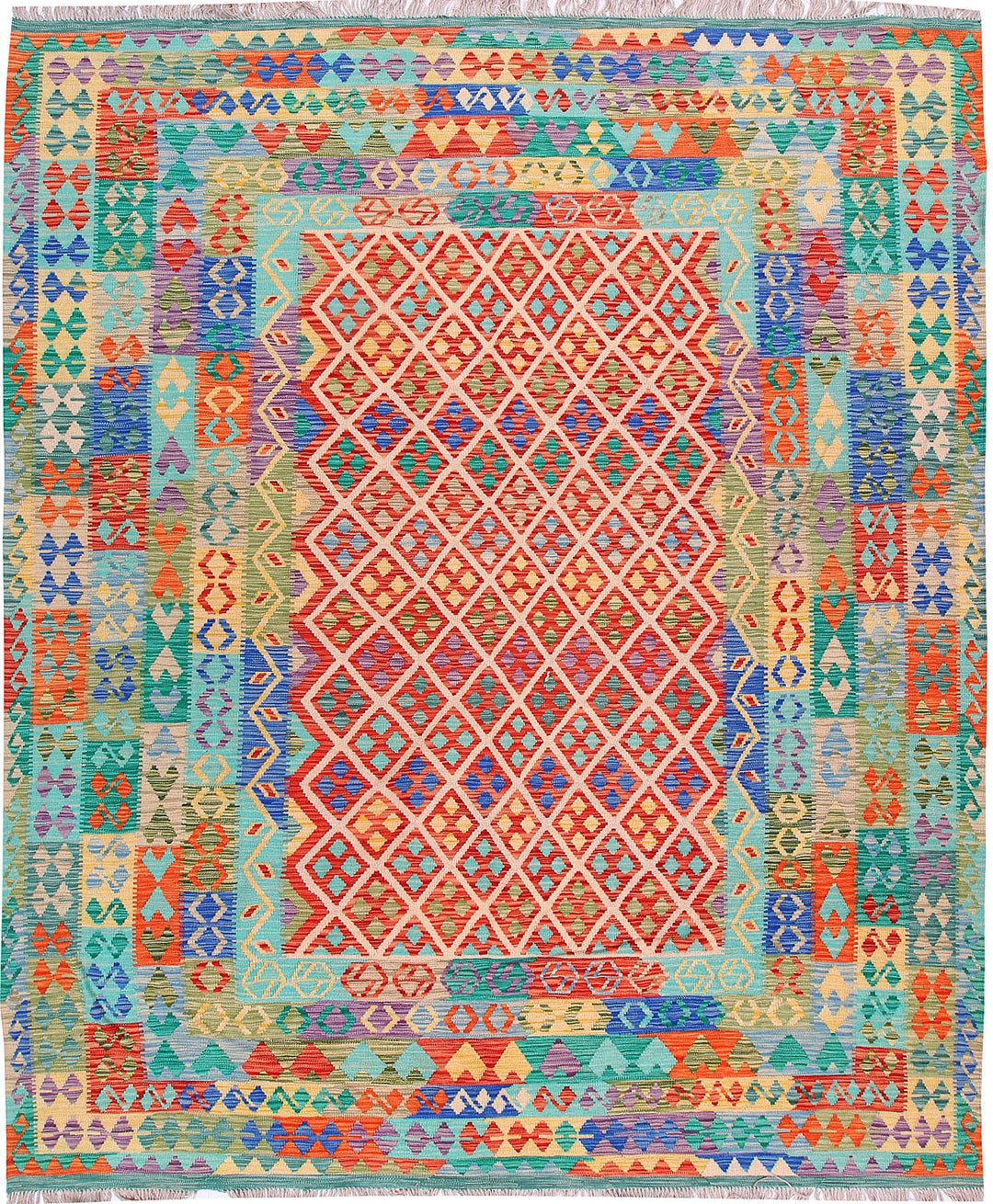 Multi Colored Kilim 8' 5 x 10' - No. 57327 - ALRUG Rug Store