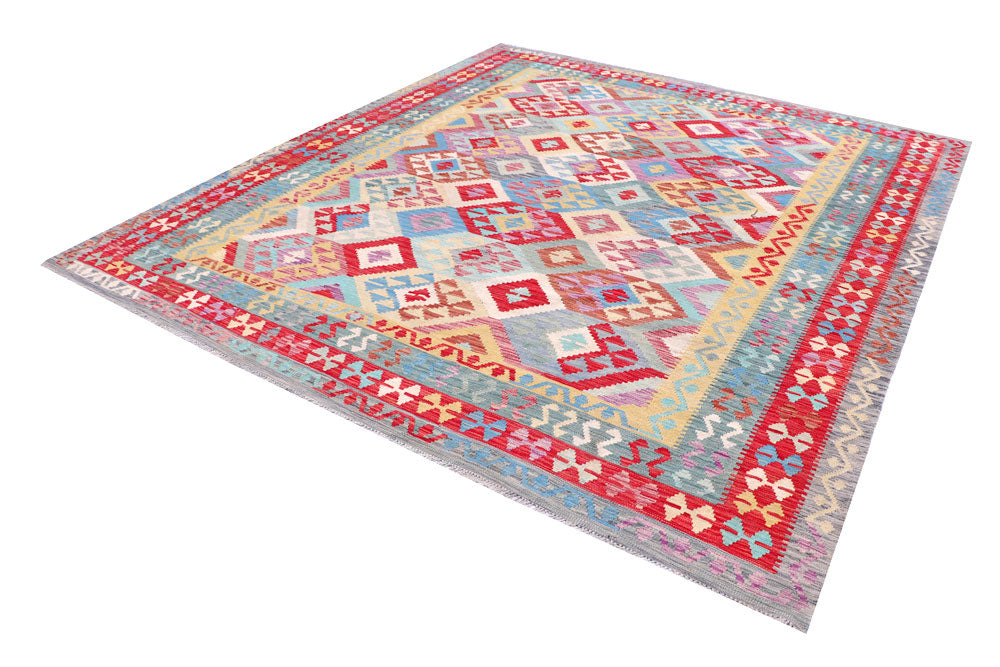 Multi Colored Kilim 8' 5 x 9' 7 - No. 57328 - ALRUG Rug Store