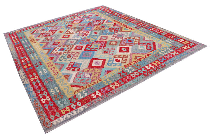 Multi Colored Kilim 8' 5 x 9' 7 - No. 57328 - ALRUG Rug Store