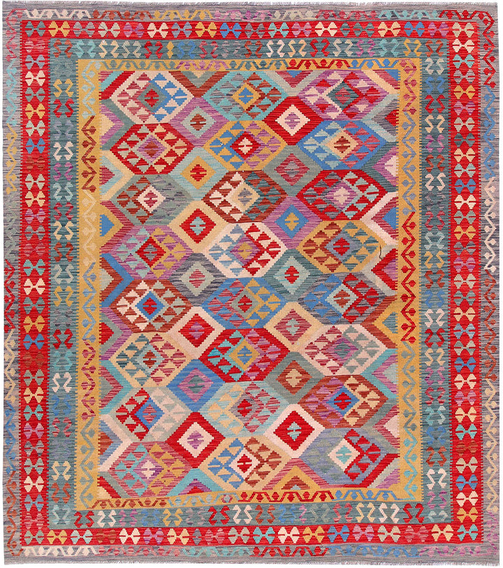 Multi Colored Kilim 8' 5 x 9' 7 - No. 57328 - ALRUG Rug Store