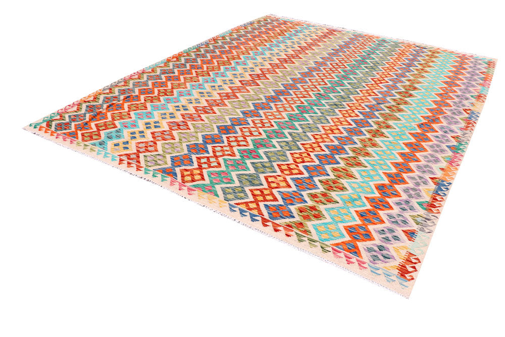 Multi Colored Kilim 8' 2 x 9' 8 - No. 57330 - ALRUG Rug Store
