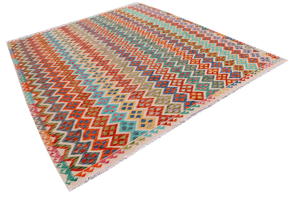 Multi Colored Kilim 8' 2 x 9' 8 - No. 57330 - ALRUG Rug Store