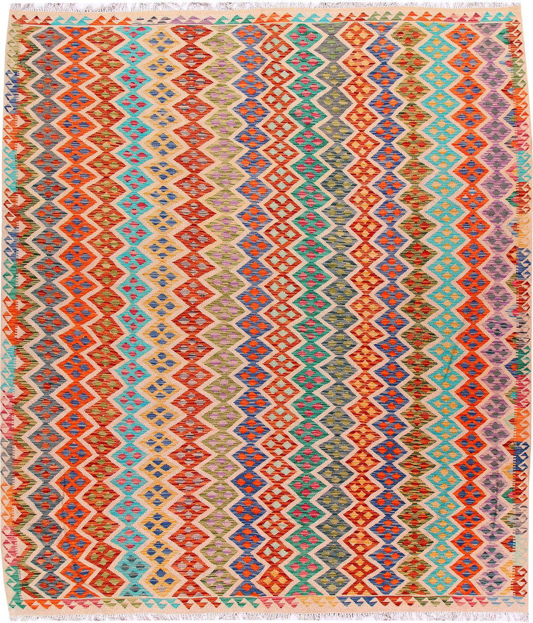 Multi Colored Kilim 8' 2 x 9' 8 - No. 57330 - ALRUG Rug Store