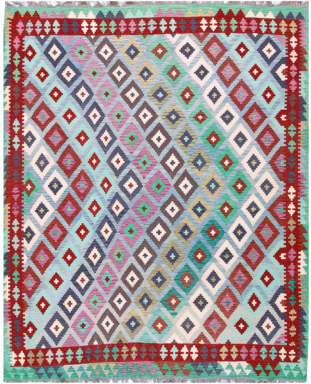 Multi Colored Kilim 8' 2 x 9' 8 - No. 57334 - ALRUG Rug Store