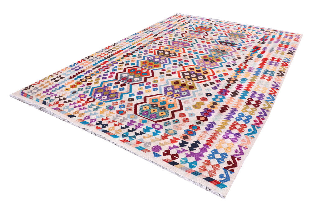 Multi Colored Kilim 7' 11 x 11' 7 - No. 57335 - ALRUG Rug Store
