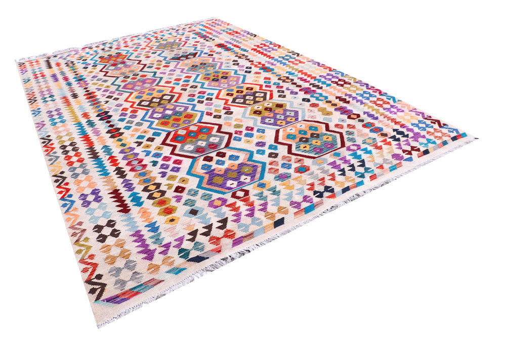 Multi Colored Kilim 7' 11 x 11' 7 - No. 57335 - ALRUG Rug Store