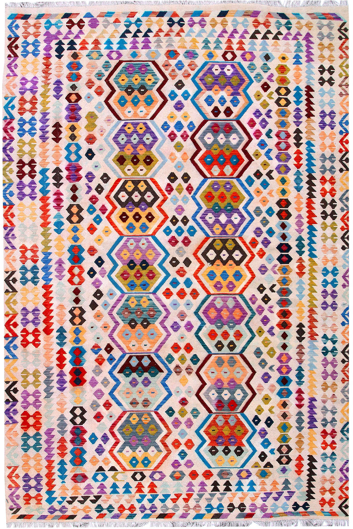 Multi Colored Kilim 7' 11 x 11' 7 - No. 57335 - ALRUG Rug Store