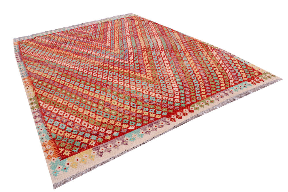 Multi Colored Kilim 8' 9 x 11' 4 - No. 57336 - ALRUG Rug Store
