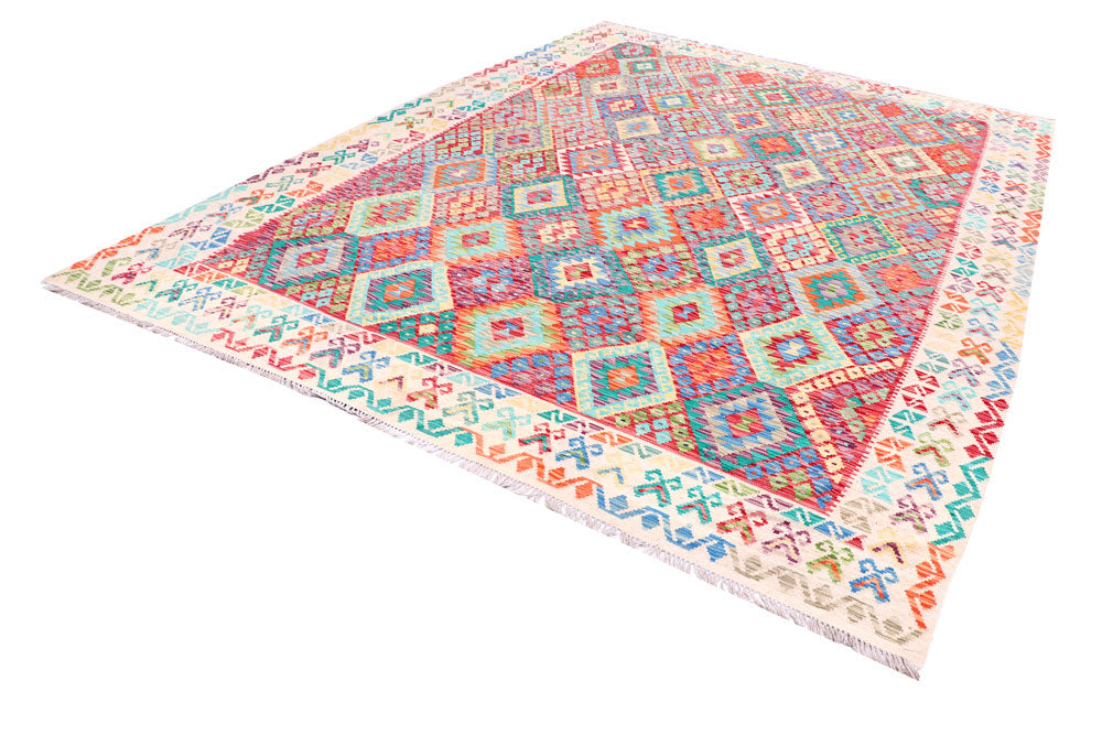 Multi Colored Kilim 8' 10 x 11' 10 - No. 57337 - ALRUG Rug Store